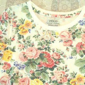 Girls t-shirt Ralph Lauren Polo floral NWT sz S